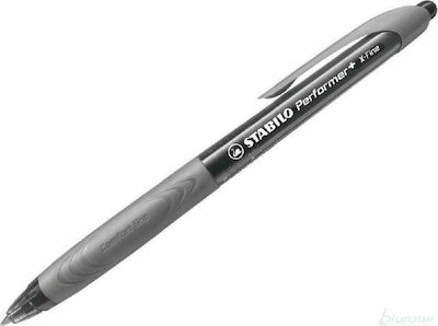 Stabilo Performer+ Fine Pen Ballpoint 0.7mm with Black Ink Dark Grey