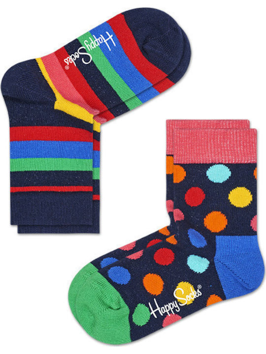 Happy Socks Παιδικές Κάλτσες Μακριές Stripe Πολύχρωμες 2 Ζευγάρια