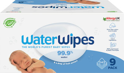 WaterWipes Baby Wipes with 99% Water, without Fragrance 9x60pcs