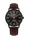 Ben Sherman Daltrey Social Watch Battery with Brown Leather Strap