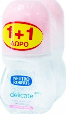 Neutro Roberts Delicate Powder Fresh Αποσμητικό 48h σε Roll-On 2x50ml