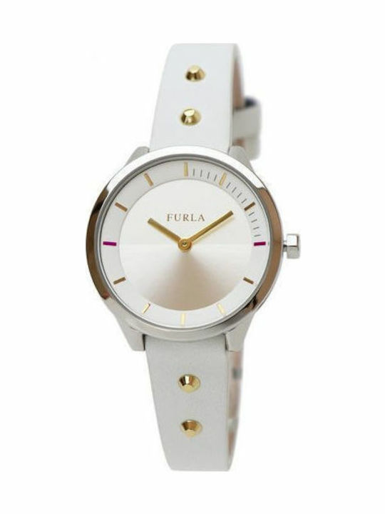 Furla Damen Uhr mit Weiß Lederarmband