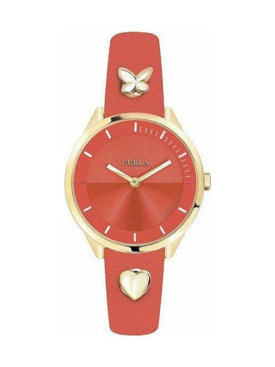 Furla Watch with Orange Leather Strap R4251102536