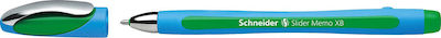 Schneider Slider Memo XB Pen Ballpoint with Green Ink