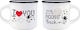 Legami Milano To The Moon & Back Porcelain Cup White 50ml 2pcs