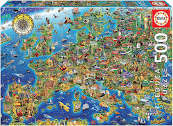 Crazy European Map Puzzle 2D 500 Pieces