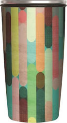 Bamboo Slide Cup Modern Hues Sticlă Termos Oțel inoxidabil Multicolor 400ml