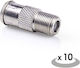 Nedis Konverter F-Stecker männlich zu F-Stecker weiblich Silber 10Stück CSGP41956ME