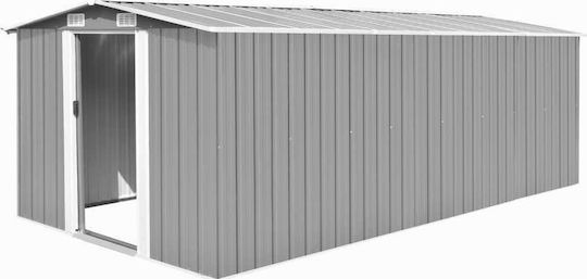 Metal Galvanizat Depozit de grădină Gri cu ușă dublă și ventilație M2.57xL4.97xH1.78m