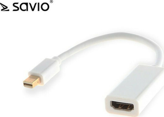 Savio Μετατροπέας mini DisplayPort male σε HDMI female Λευκό 1τμχ CL-57