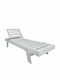 Deckchair Wooden White 200x67x35cm.