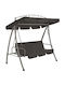 Garten & Veranda Schaukel mit Basis und Kissen 3 Sitze Metallisch Charcoal L198xB120xH205cm