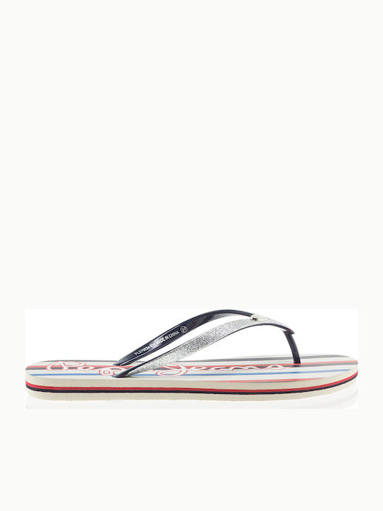 Pepe Jeans Rake Margot Frauen Flip Flops in Silber Farbe