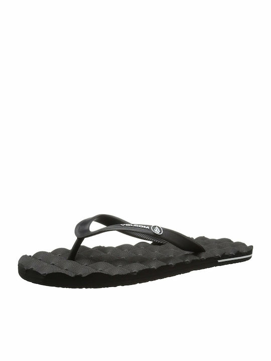 Volcom Recliner Rubber Flip Flops σε Μαύρο Χρώμα