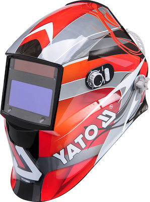 Yato Welding Helmet with 98x43mm Visual Field Red