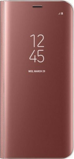 Hurtel Clear View Book Ροζ Χρυσό (Huawei Y7 2019)