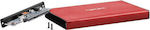 Natec Rhino Go Θήκη για Σκληρό Δίσκο 2.5" SATA III με σύνδεση USB3.0 σε Κόκκινο χρώμα