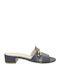 Leder Damen Sandalen in Marineblau Farbe
