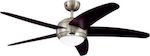 Spot Light Ceiling Fan 130cm with Light and Remote Control Brown