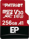 Patriot EP microSDXC 256GB Klasse 10 U3 V30 A1 UHS-I mit Adapter