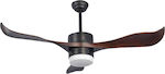 Lineme Sirocco 02-00152 Ceiling Fan 122cm with Light and Remote Control Brown