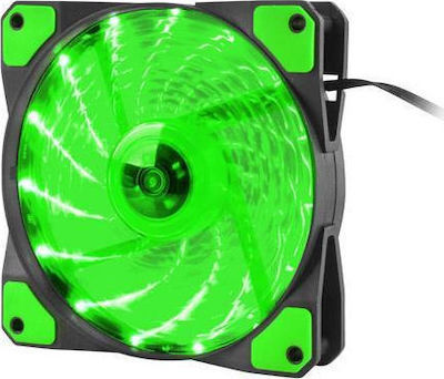 Natec Hydrion 120 Case Fan με Πράσινο Φωτισμό και Σύνδεση 3-Pin / 4-Pin Molex Πράσινο