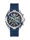 Guess Ανδρικό Ρολόι 47mm Χρονογράφος Μπαταρίας με Μπλε Καουτσούκ Λουράκι