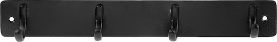 Roline 414 Metallische Schwarze Wandhalterung 4 Haken 32,5x4,5cm Roline 414 Metallische Schwarze Wandhalterung 4 Haken 32,5x4,5cm