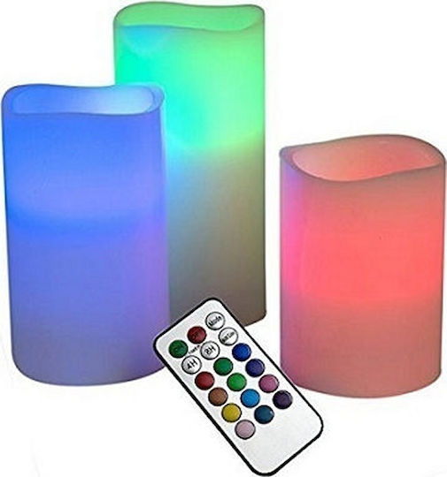 Διακοσμητικό Φωτιστικό LED RGB Κερί 3τμχ
