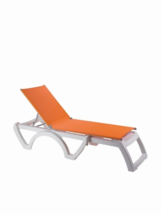 Шезлонг Пластмаса Jamaica White Orange 190x70x3...