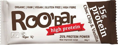 RooBar Bar with 25% Protein & Flavor Chocolate Chip Vanilla 60gr