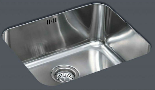 Gloria Meda Finox 304 bt Υποκαθήμενος Νεροχύτης Inox Σατινέ Μ55xΠ45cm Ασημί