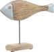 Inart Decorative Fish made of Wood 25x5x20cm 1pcs