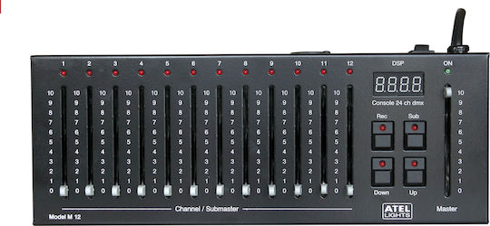 Atel Lights ATEL-M12 DMX Controller Κονσόλα Φωτισμού με 24 Κανάλια Ελέγχου