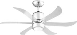 Lineme Yoda 02-00126 Ceiling Fan 110cm with Light and Remote Control Silver