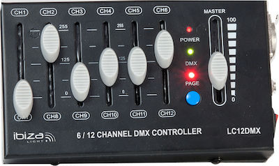 Ibiza Sound LC12DMX DMX Controller Lichtkonsole mit 12 Steuerkanälen / 1 XLR-Eingang