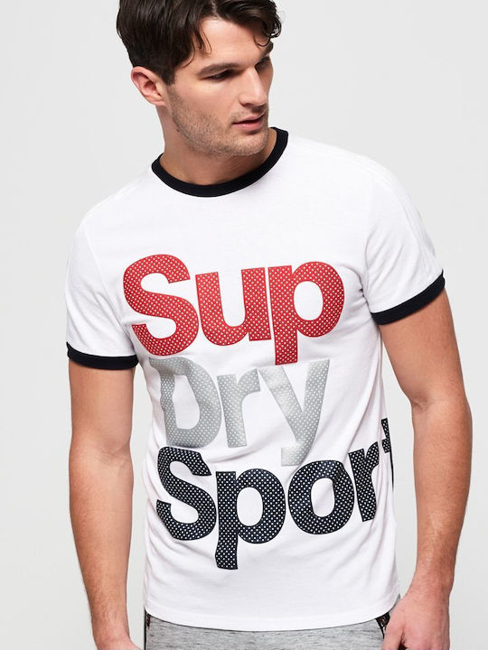 Superdry Athletico Sport Herren Sport T-Shirt Kurzarm Weiß
