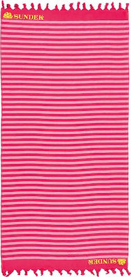 Beauty Home 2064 Beach Towel Pareo Fuchsia with Fringes 160x90cm.