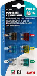 Lampa FUS-2 Automotive Plug-In Fuses Set Set Siguranțe Auto Cuțite 6buc