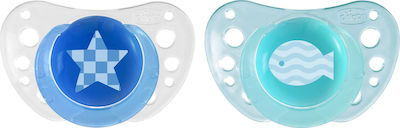 Chicco Orthodontic Pacifiers Silicone Ciell with Case for 6-16 months 2pcs