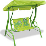 vidaXL Metal Double with Seatbelt Swing Set with Stand Frog 110x75x110cm Green