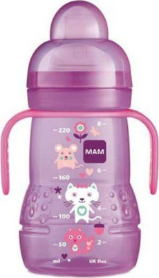 Mam Trainer+ Educational Sippy Cup Plastic with Handles Pink for 4m+m+ 220ml