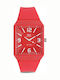 Q&Q Women's Watch with Red Rubber Strap