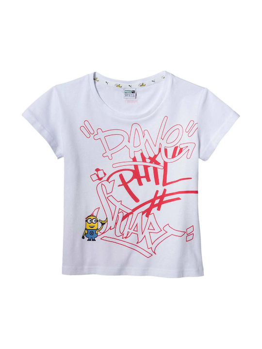 Puma Minions Tee Παιδικό T-shirt Λευκό