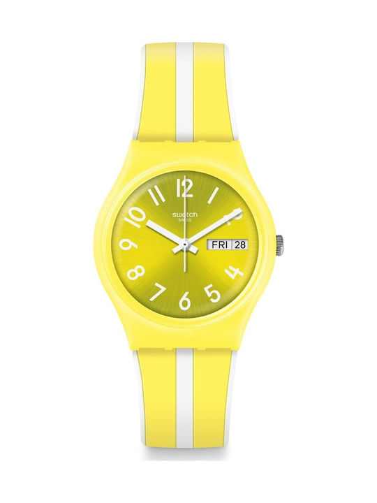 Swatch Lemoncello Watch with Yellow Rubber Strap