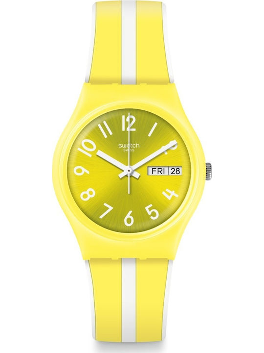 Swatch Lemoncello Women's Watch with Yellow Rubber Strap