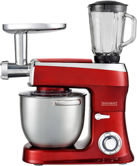 Royalty Line RL-PKM-2100BG Stand Mixer 2100W with Stainless Mixing Bowl 7.5lt Red