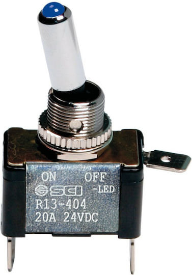 Lampa Διακόπτης On/Off Αυτοκινήτου Led 20A 12V Universal Μπλε