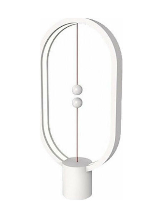 Allocacoc Heng Balance Lamp Ellipse Πορτατίφ με Λευκό Καπέλο και Λευκή Βάση
