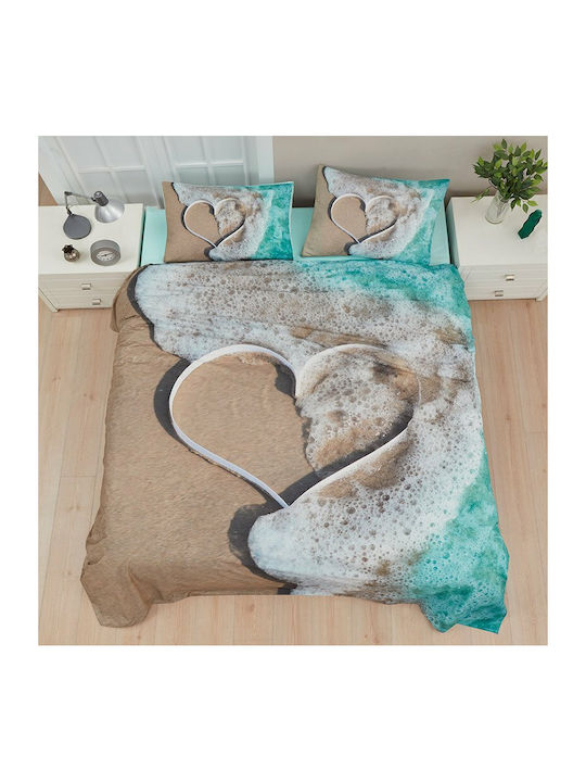 Viopros Duvet Cover Set Cotton Queen with 2 Pil...